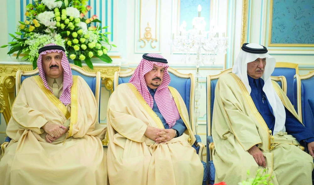 الأمراء خالد بن فهد وفيصل بن بندر ومنصور بن متعب