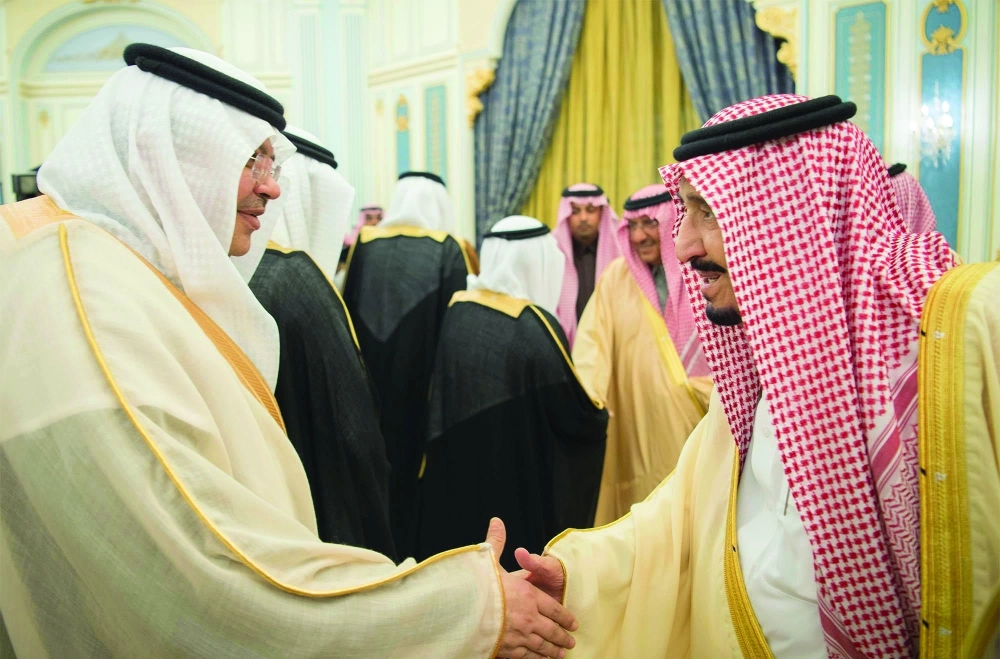 من مراسم استقبال خادم الحرمين بحضور ولي العهد لرؤساء بعثات المملكة في الخارج