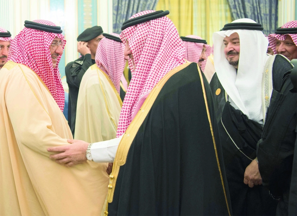 من مراسم استقبال خادم الحرمين بحضور ولي العهد لرؤساء بعثات المملكة في الخارج