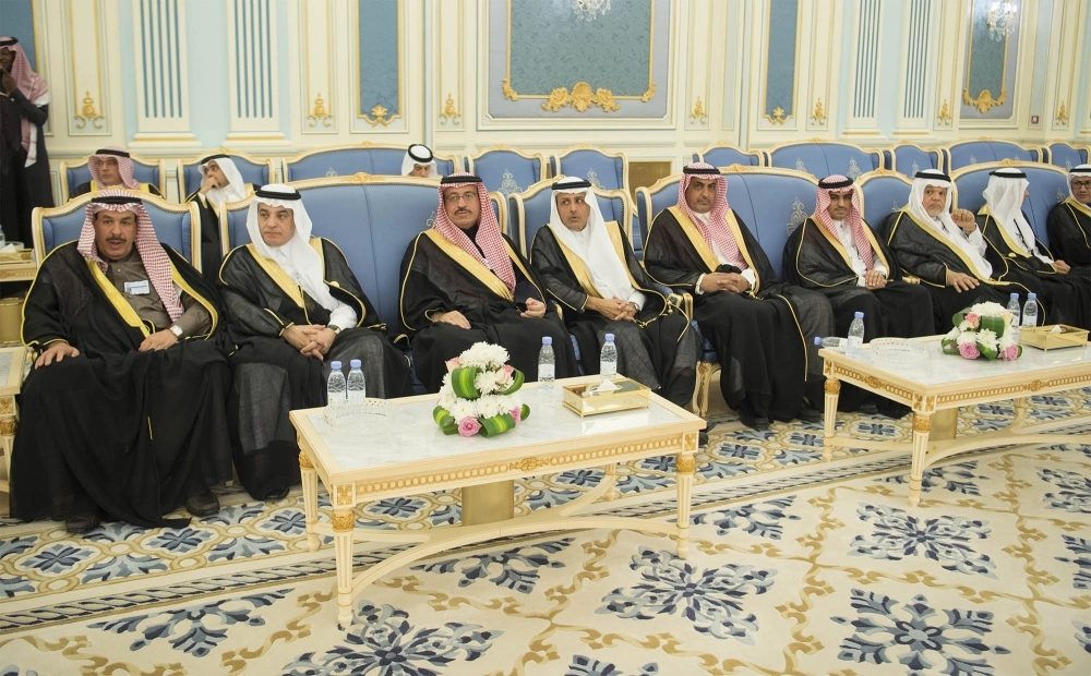 من مراسم استقبال خادم الحرمين بحضور ولي العهد لرؤساء بعثات المملكة في الخارج