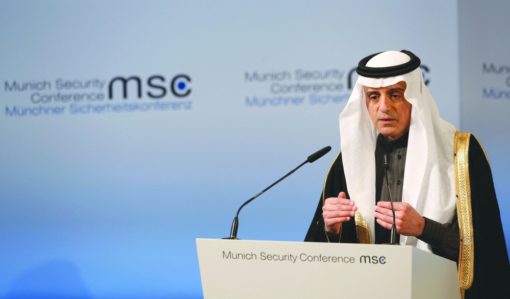 الجبير يتحدث أمام المؤتمر الأمني في ميونخ                                           (رويترز)