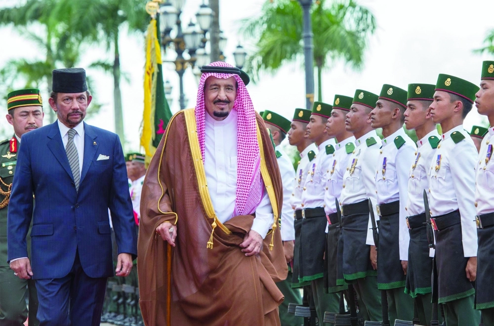 خادم الحرمين الشريفين يصل سلطنة بروناي دار السلام