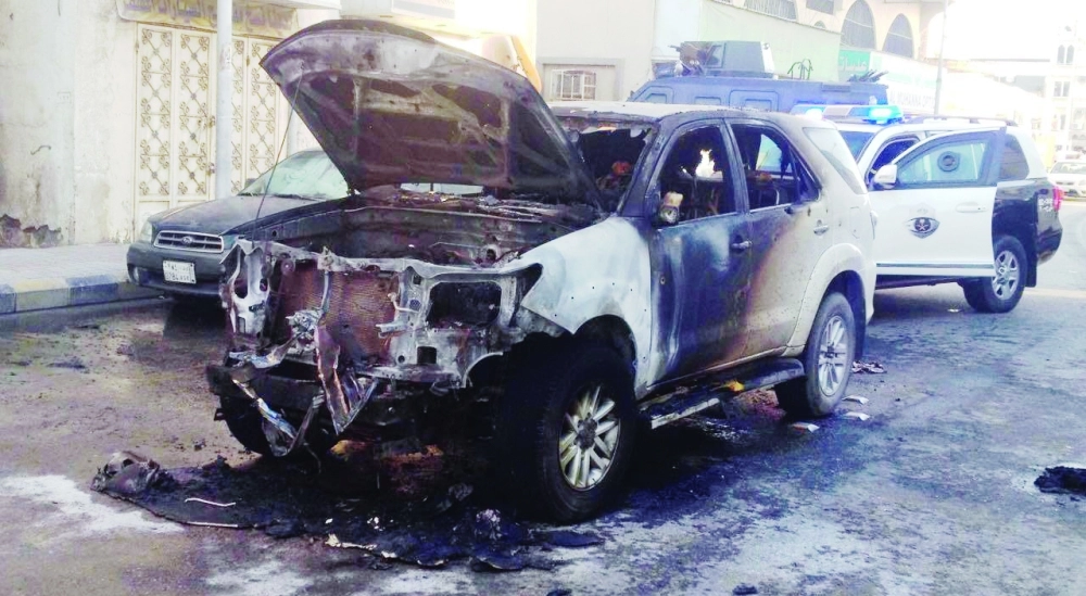 المركبة بعد احتراقها                                                        (واس)   