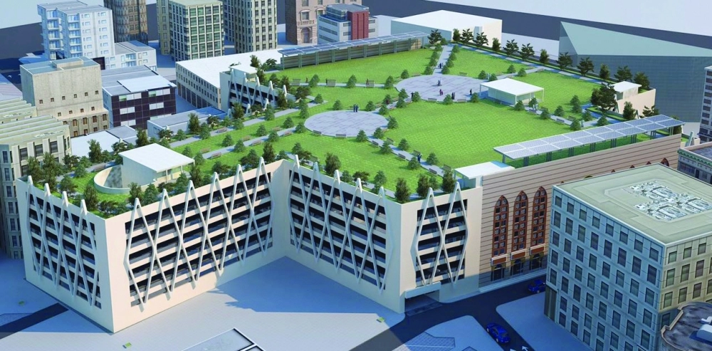 الحديقة المعلقة أعلى مبنى مواقف جدة التاريخية                                      (مكة)