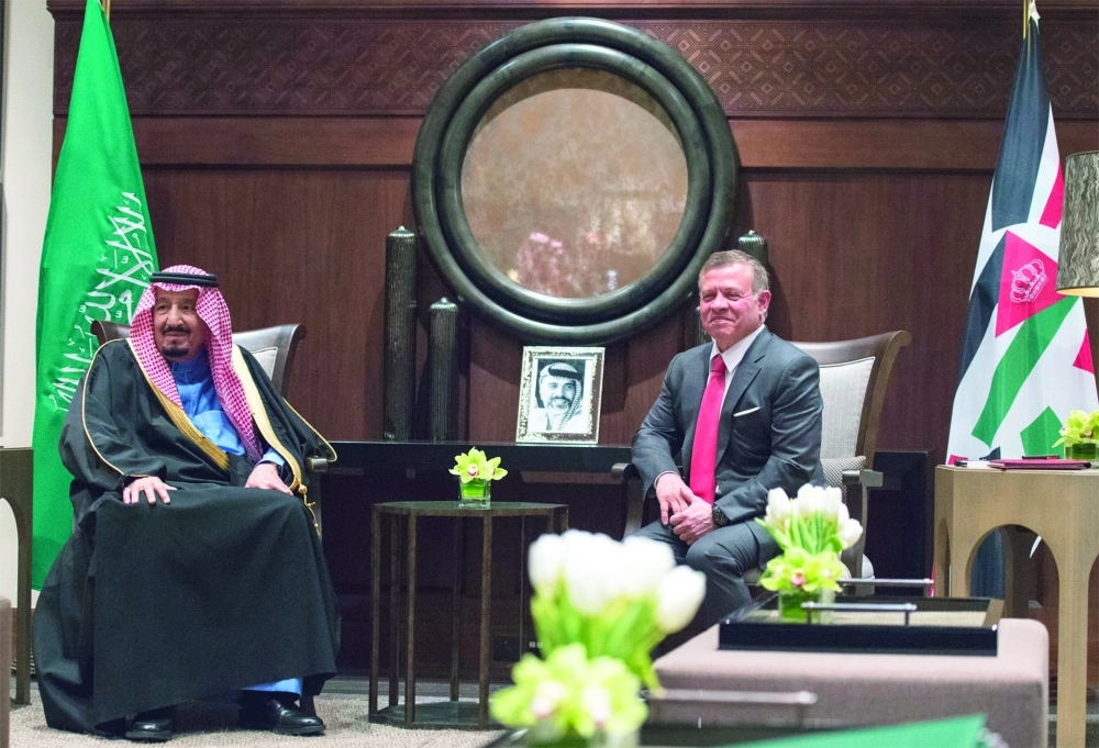 خادم الحرمين وملك الأردن يشهدان توقيع الاتفاقات اليوم (بندر الجلعود)