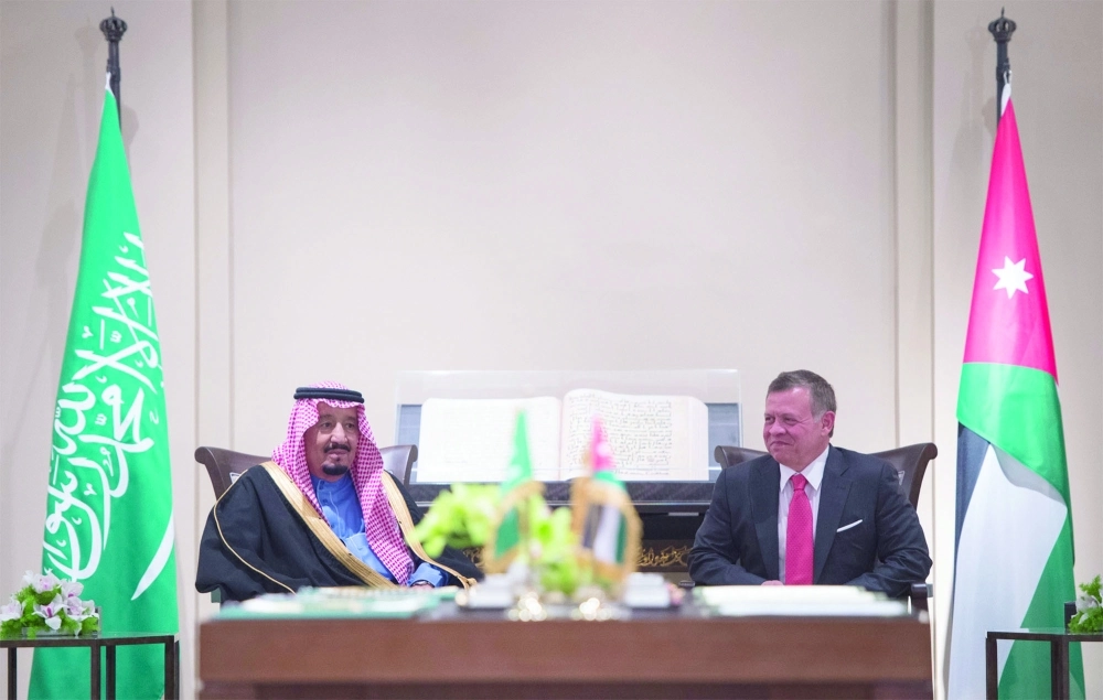 خادم الحرمين وملك الأردن يشهدان توقيع الاتفاقات اليوم (بندر الجلعود)