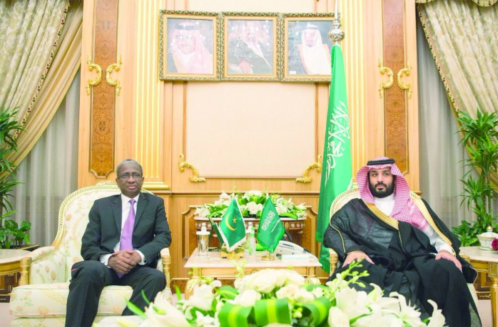  الأمير محمد بن سلمان لدى استقباله جالو مامادو باتيا (واس)