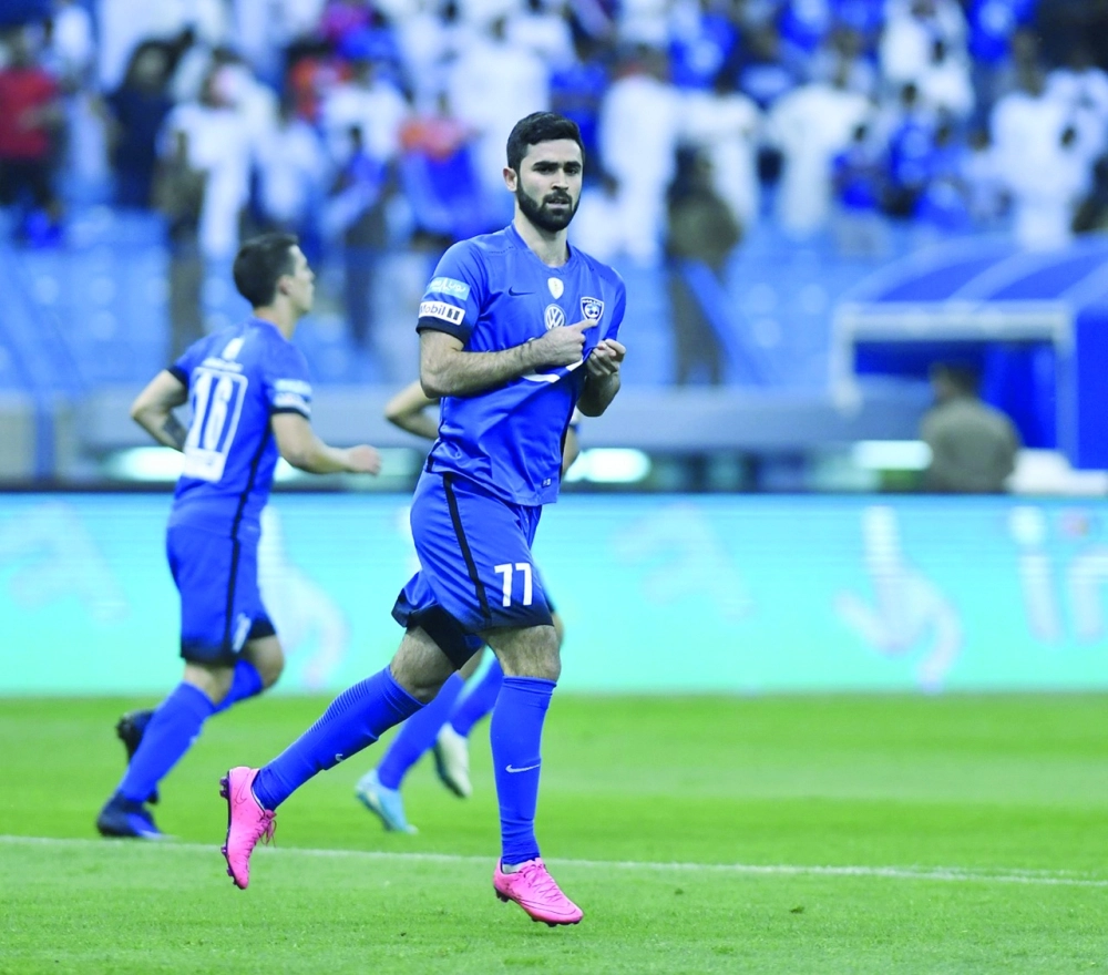 عمر خربين يحتفل بالهدف الأول                       (محمد مشهور)