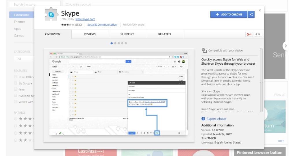 تطبيق سكايب المتوافق مع كروم