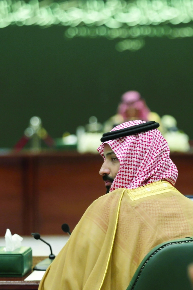 الأمير محمد بن سلمان خلال ترؤسه وفد السعودية للاجتماعات (محمد مشهور )