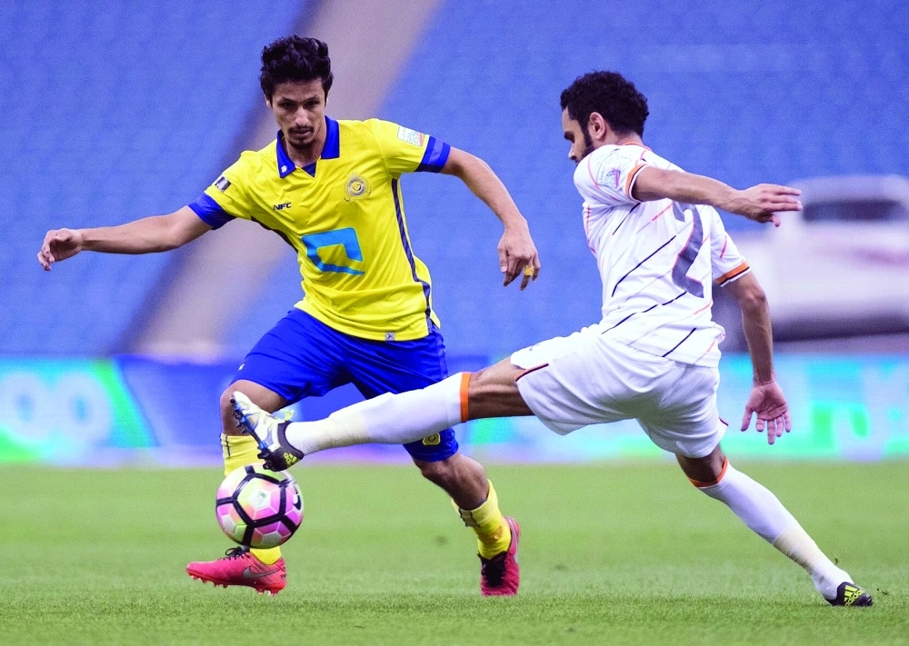 جانب من مباراة النصر والشباب أمس الأول                (محمد مشهور)