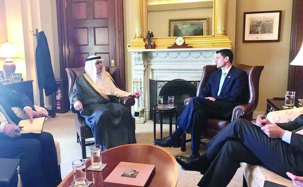 عادل الجبير لدى لقائه أعضاء بالكونجرس                                                                     (واس)