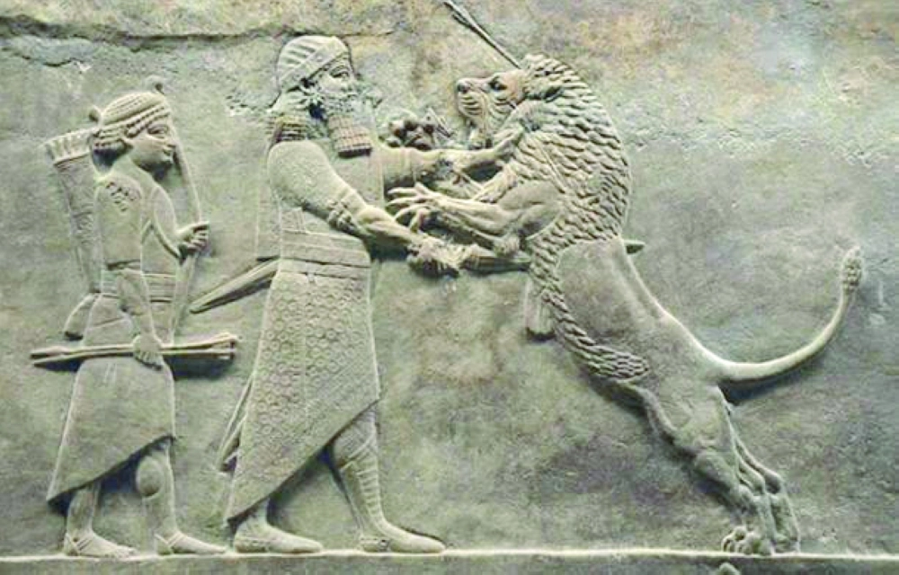   منحوتة تصور أشوربانيبال، آخر الملك الأشوري العظيم