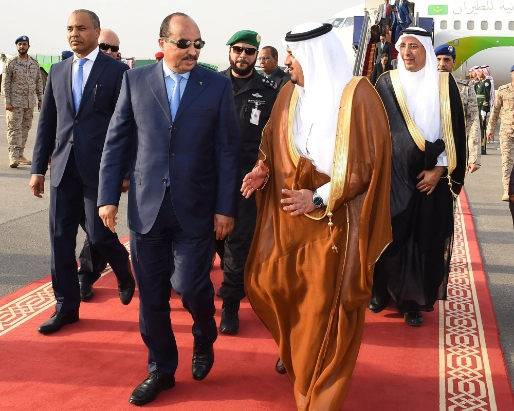 رئيس الجمهورية الإسلامية الموريتانية محمد ولد عبدالعزيز لدي وصوله الرياض (واس)