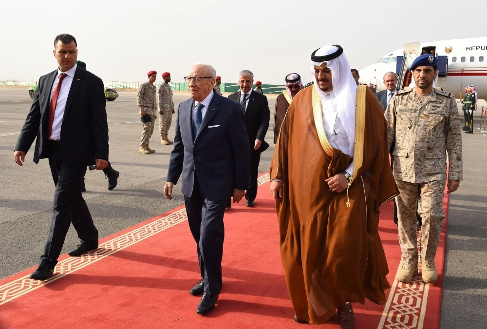 رئيس الجمهورية التونسية الباجي قائد السبسي لدي وصوله الرياض (واس)