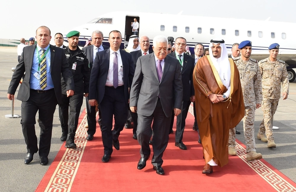 رئيس فلسطين محمود عباس لدي وصوله الرياض (واس)