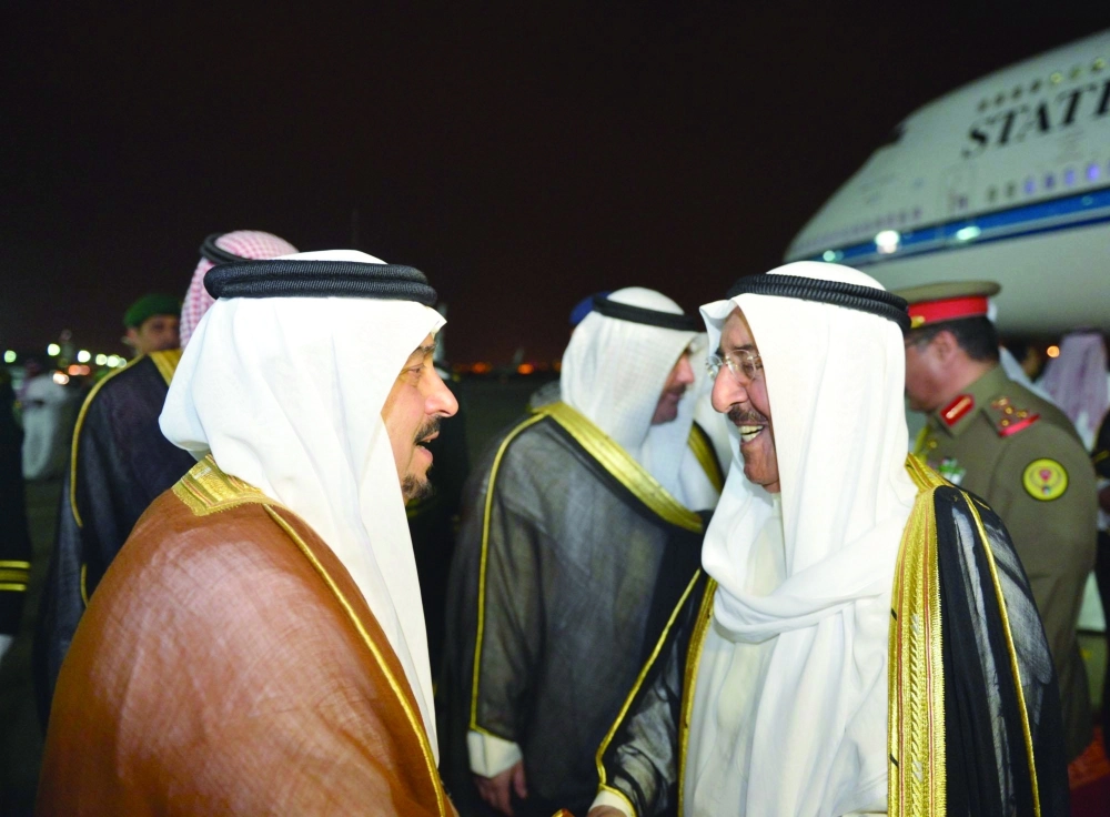 أمير الكويت الشيخ صباح الصباح لدى وصوله الرياض (واس)