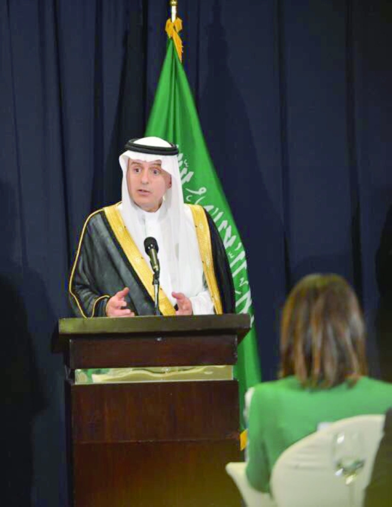 الجبير خلال مؤتمر صحفي مشترك مع نظيره الأمريكي بالرياض                                            (واس)