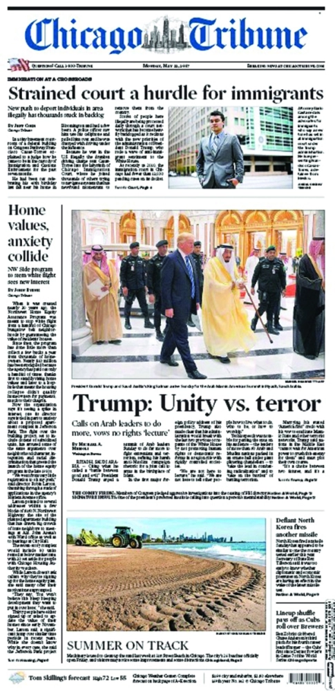 Chicago Tribuneترمب: الوحدة مقابل الإرهاب