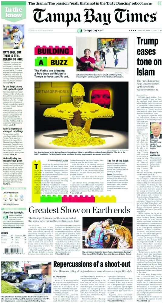 Tampa Bay Timesترمب يخفف أسلوبه  في الحديث 
عن الإسلام