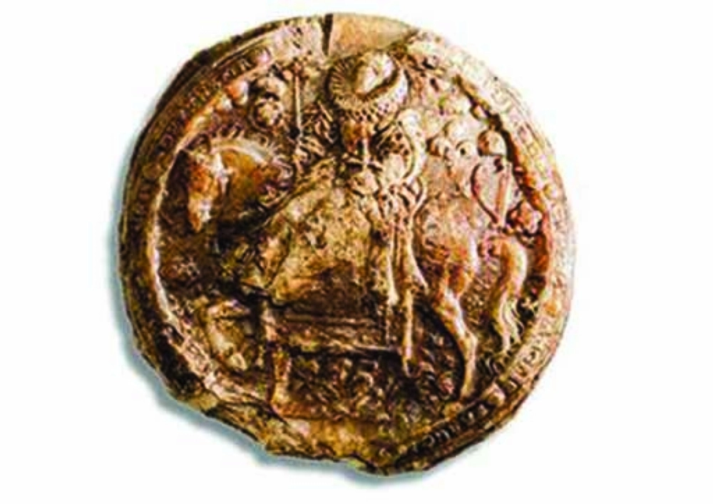 ختم يعود للملك هنري الثامن على وثيقة محكمة