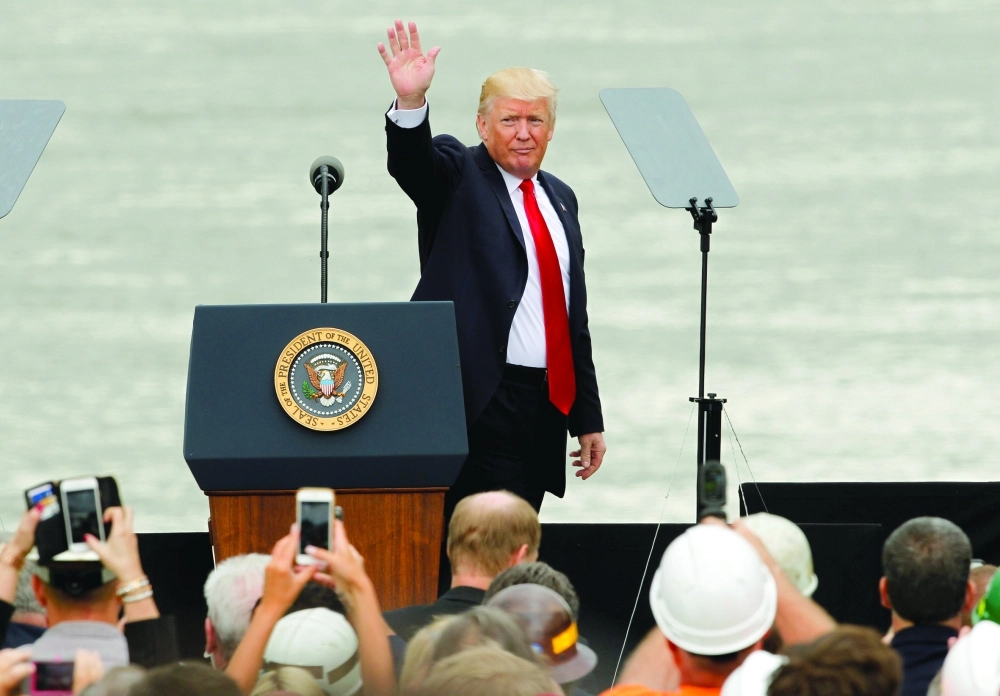 ترمب خلال حديث في أوهايو أمس                      (رويترز)