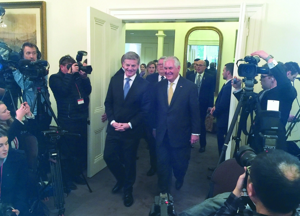 ريكس تيلرسون في زيارة سابقة لنيوزيلندا                                            (رويترز)