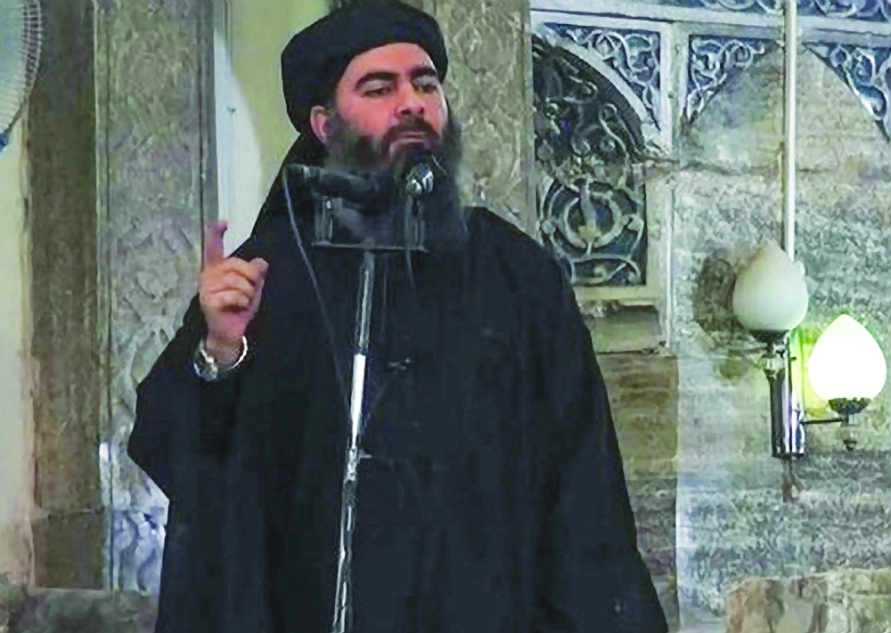 البغدادي في الموصل عام 2014                                     (رويترز)