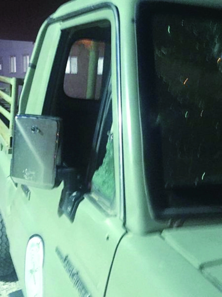 آثار إطلاق النار على الدورية                       (واس)