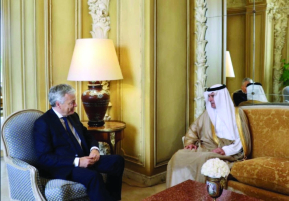 الجبير مع نظيره البلجيكي                                                (تويتر)