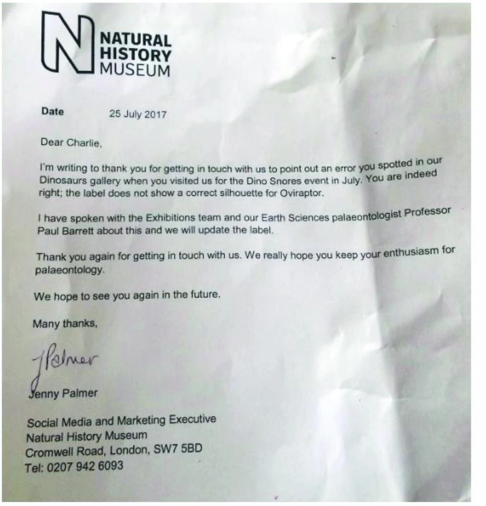 خطاب المتحف لتشاري (التلجراف)