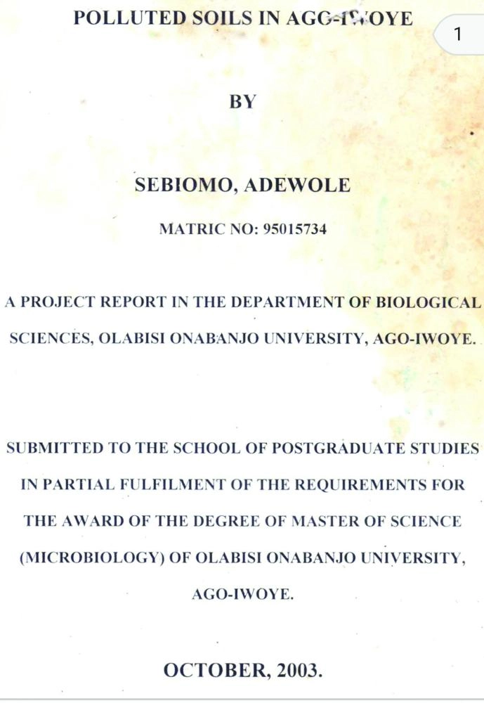 بحث الماجستير للباحث النيجيري المنشور
في أكتوبر 2003 قبل البحث السعودي (2011)