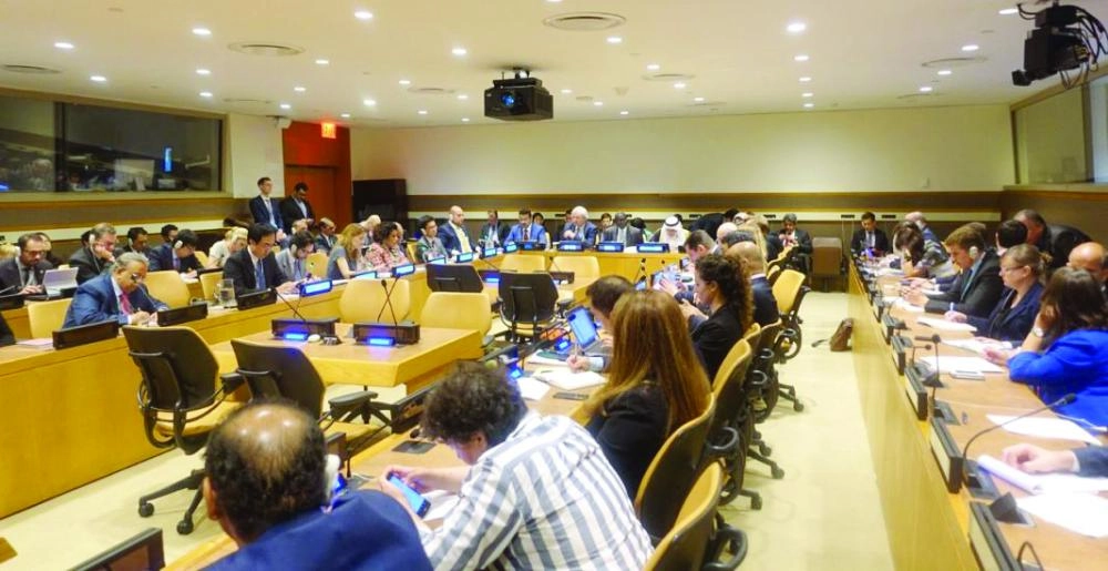 الربيعة خلال اجتماع مع أعضاء مجلس الأمن في نيويورك (واس)