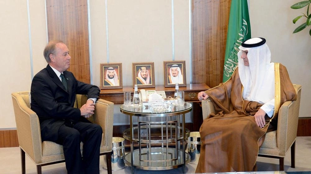 الجبير مستقبلا المبعوث الفرنسي الخاص إلى الخليج العربي اليوم في الرياض (واس)