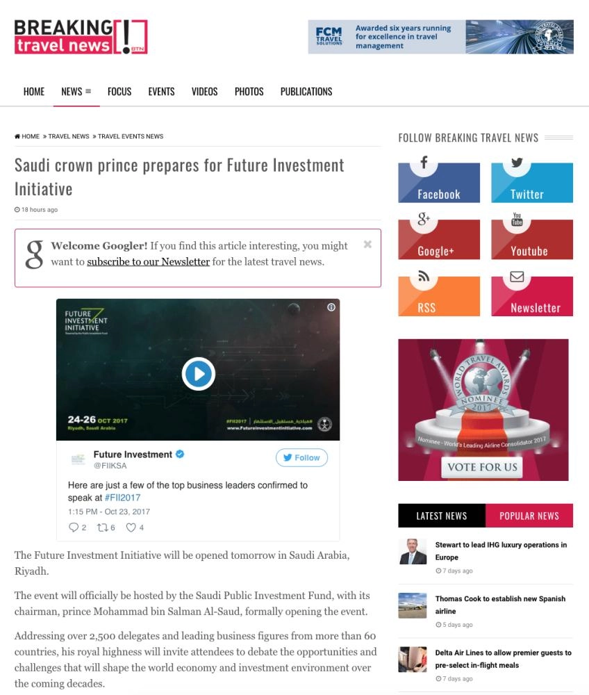 1- Breaking Travel News