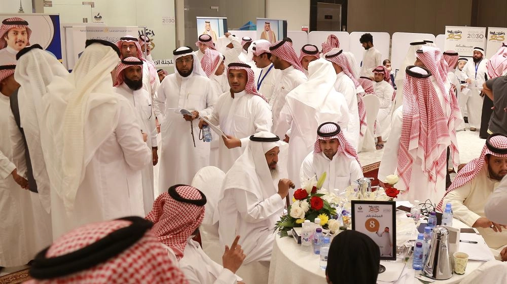 جانب من إجراءات التصويت بالغرفة التجارية بمكة (ياسر بخش)