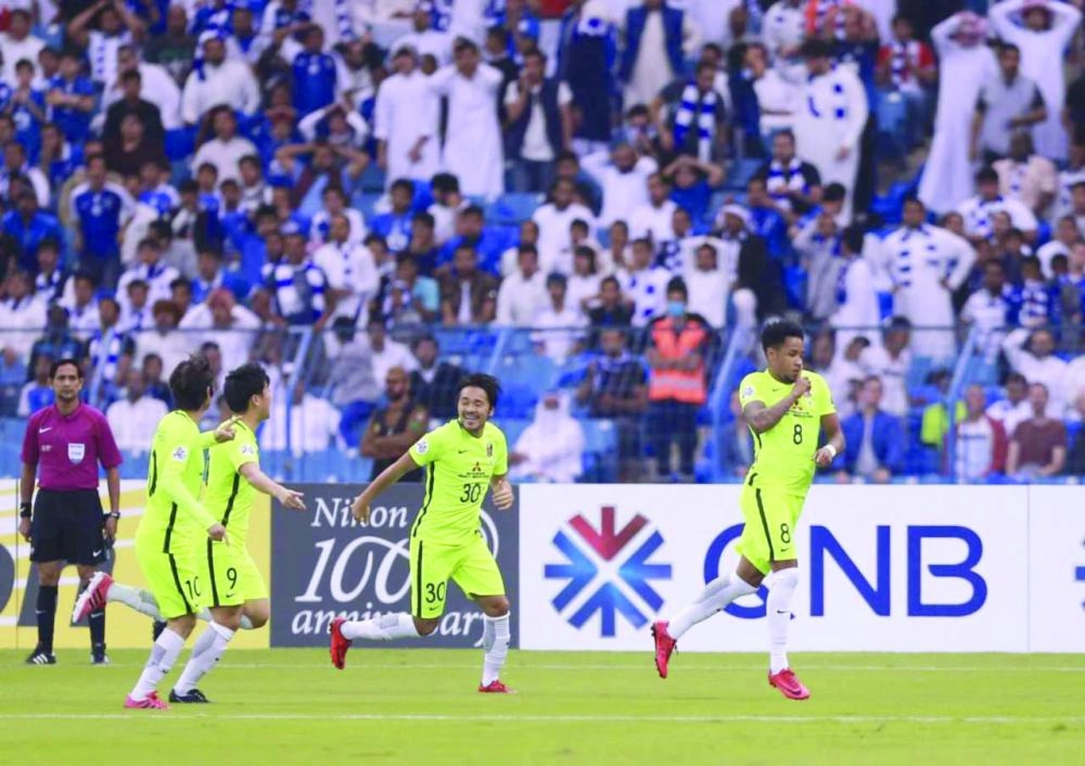 رافائيل داسيلفا محتفلا بهدفه في الهلال (ياسر بخش)