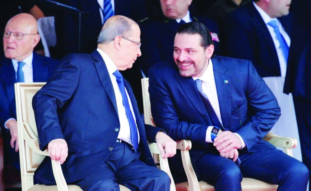 






الحريري مع ميشال عون                                    (الوكالات)