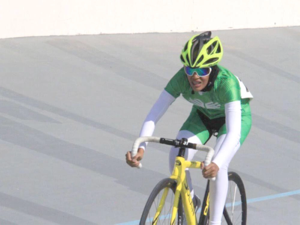 جود خضري خلال المنافسة       (تويتر)