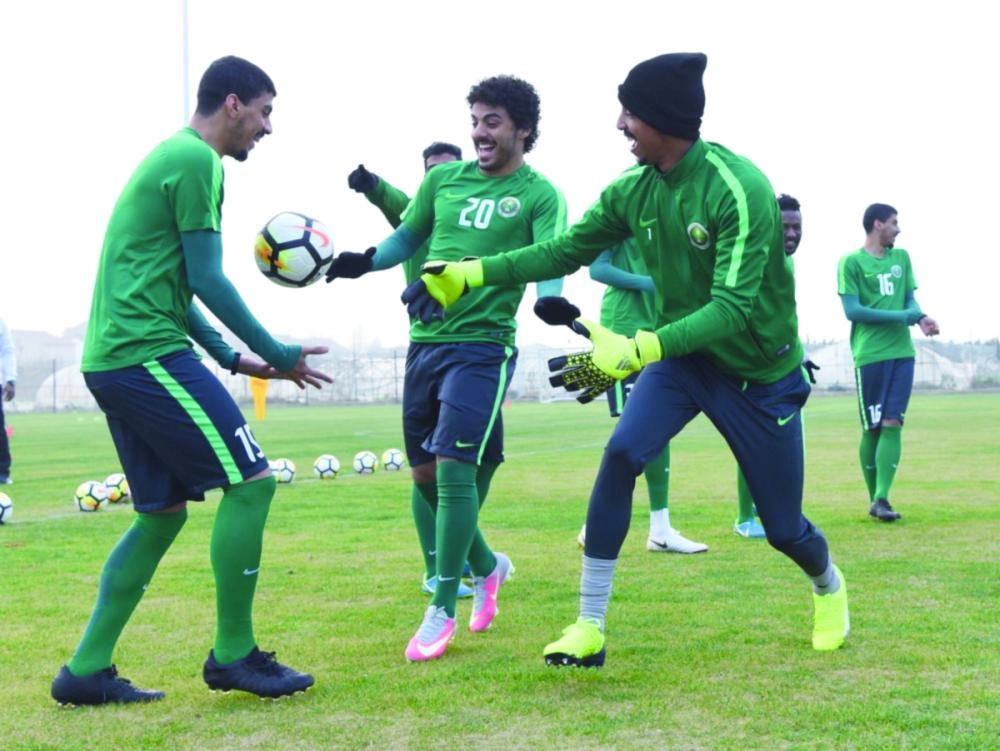 تدريبات الأولمبي في شنجهاي أمس (الاتحاد السعودي)