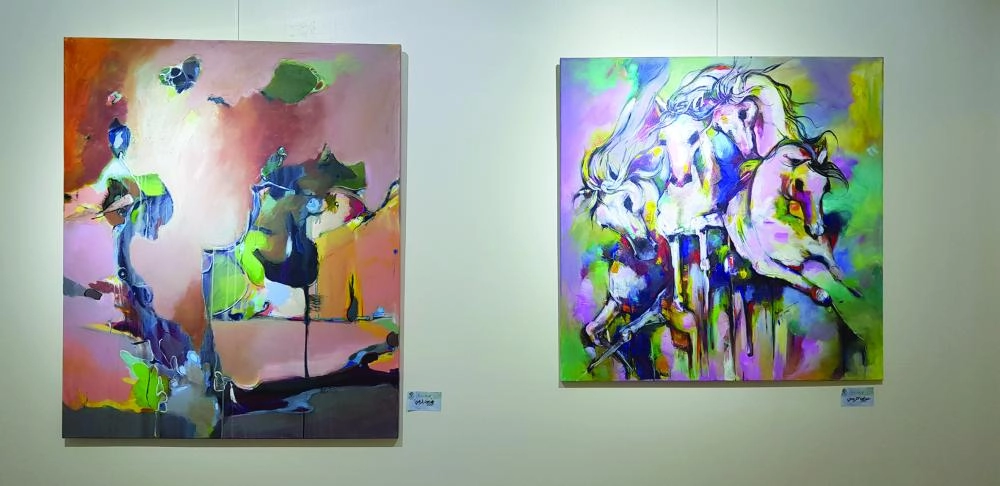 من أعمال خديجة الربعي في المعرض (مكة)