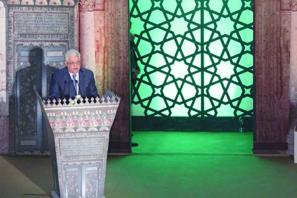 Palestinian President Mahmoud Abbas (Abu Mazen) delivers a speech during Al-Azhar World Conference in Support of Jerusalem, at Al-Azhar Conference Centre in Cairo, Egypt, 17 January 2018. Photo: Fayed El-Geziry/dpa