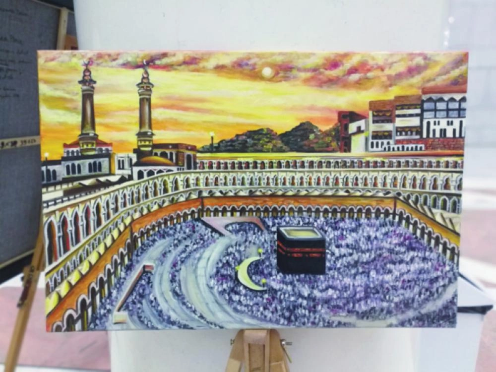 لوحة الحرم المكي للفنانة الروسية إيكاترينا (مكة)