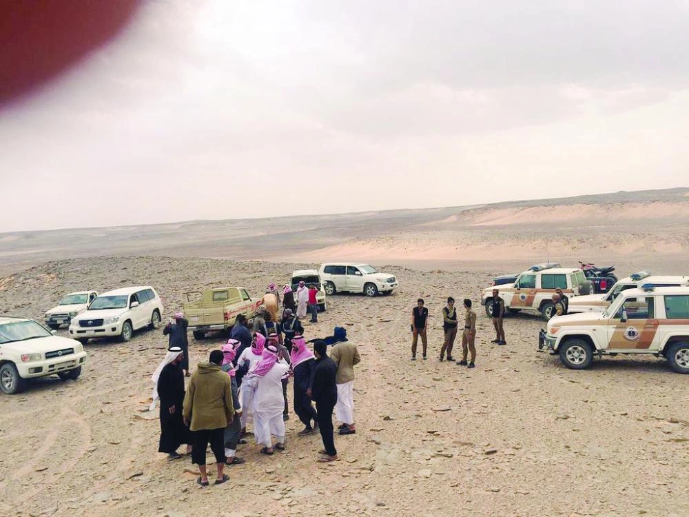 الفرق الأمنية والتطوعية خلال البحث           