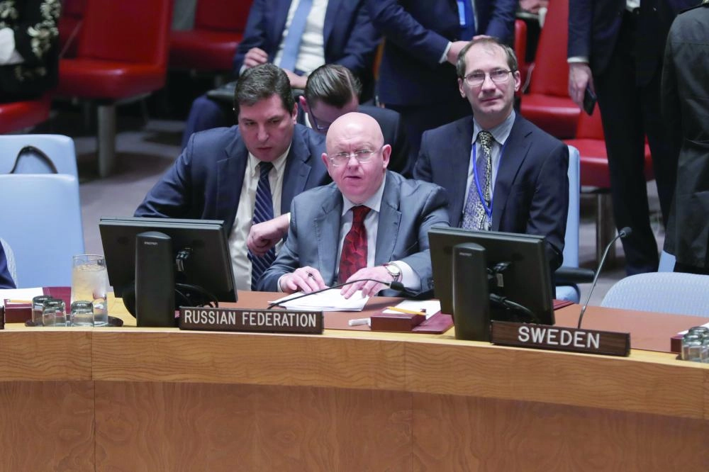 dpatop - Russia's Permanent Representative to the United Nations, Vassily Nebenzia, attends a UN Security Council meeting on the situation in Syria's eastern Ghouta at the UN headquarters in New York, United States, 22 February 2018. Photo: Luiz Rampelotto/ZUMA Wire/dpa