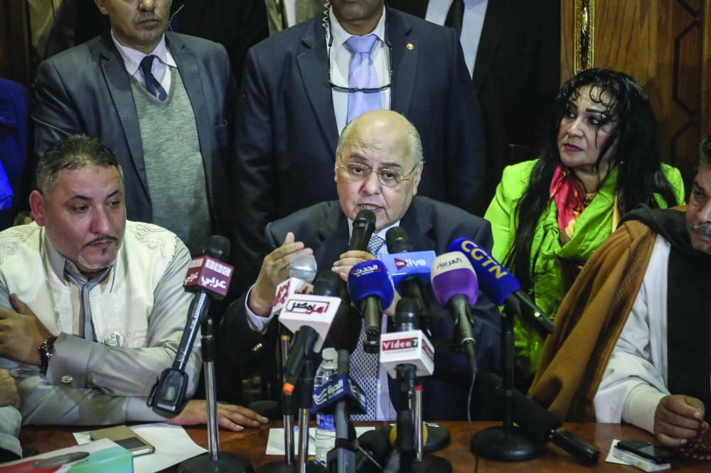 موسى مصطفى منافس السيسي يدشن حملته الانتخابية في القاهرة أمس (د ب أ)