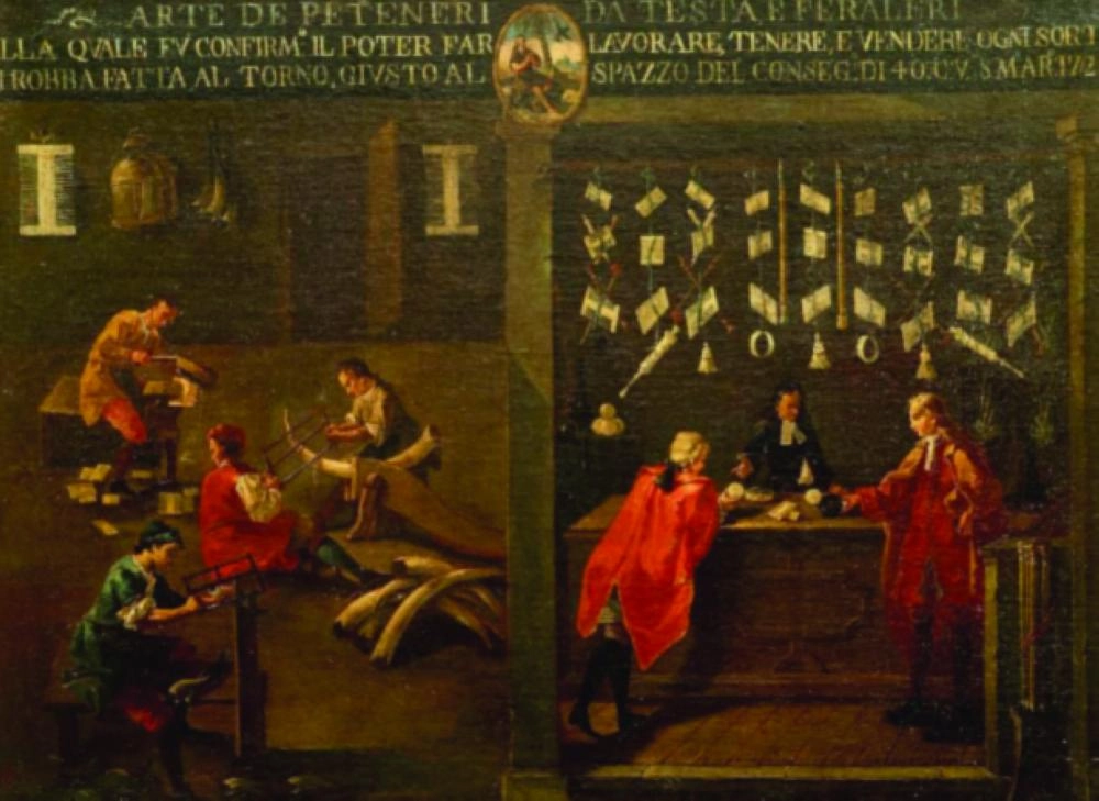 صناعة الشعر المستعار عام 1724