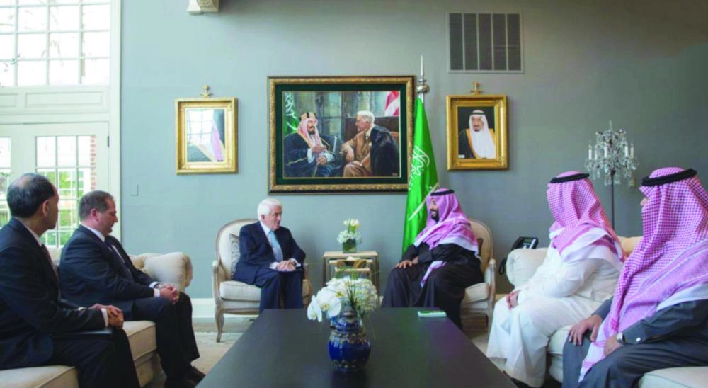 من لقاء ولي العهد مع المسؤولين الأمريكيين (واس) 