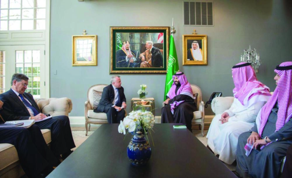 من لقاء ولي العهد مع المسؤولين الأمريكيين (واس) 