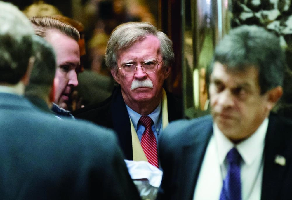epa06622053 (FILE) Former US United Nations ambassador John Bolton (C) arrives for a meeting with US President-elect Donald Trump at Trump Tower in New York, New York, USA, 02 December 2016 (reissued 22 March 2018). According to a statement by the White House on 22 March 2018, Former US ambassador to the United Nations John Bolton will replace H.R. McMaster as US National Security Advisor.  EPA/JUSTIN LANE / POOL